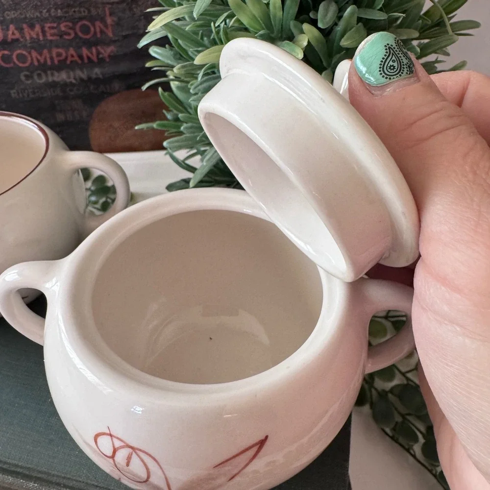 Winfield China Passion Flower Creamer and Sugar Bowl Set Hand Crafted California